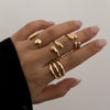 Exaggerated Metal Geometric Irregular Cutout Bracelet For Women With Electroplating