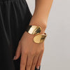 Exaggerated Metal Glow Spring Punk Irregular Open Women's Bracelet With Electroplating And Geometric Style