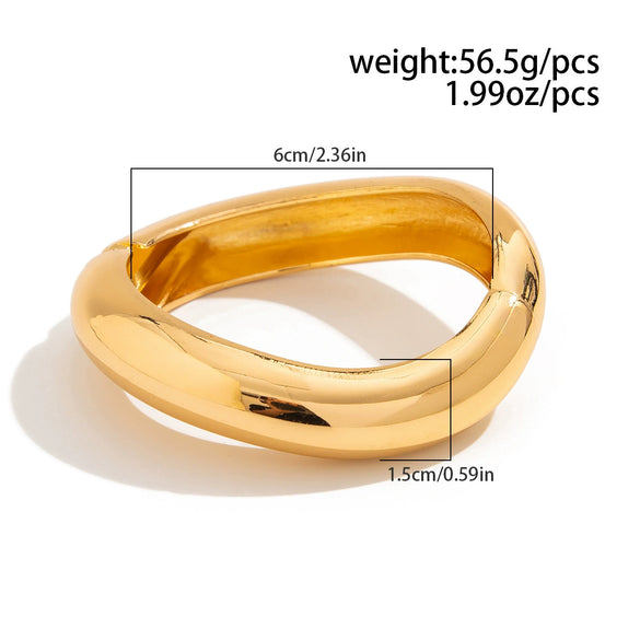 Exaggerated Metal Glow Spring Punk Irregular Open Women's Bracelet With Electroplating And Geometric Style