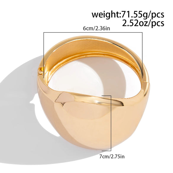 Exaggerated Metal Irregular Smooth Spring Electroplated Bracelet For Women