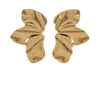 Exaggerated Metallic Fashionable Women's Stainless Steel Half Flower Butterfly Wings Shaped Earrings With Bow Tie Pattern Electroplated