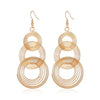 Exaggerated Multilayer Circle Alloy Earrings For Women With Electroplating And Geometric Design