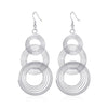 Exaggerated Multilayer Circle Alloy Earrings For Women With Electroplating And Geometric Design