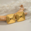 Exaggerated Niche Personality Square Stainless Steel Geometric Hoop Earrings Jewelry Accessories With Electroplating