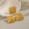 Exaggerated Niche Personality Square Stainless Steel Geometric Hoop Earrings Jewelry Accessories With Electroplating