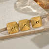 Exaggerated Niche Personality Square Stainless Steel Geometric Hoop Earrings Jewelry Accessories With Electroplating