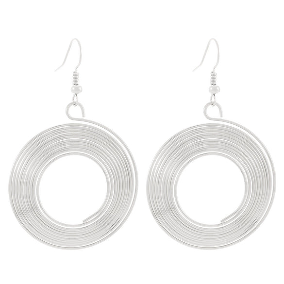 Exaggerated Niche Retro Geometric Metal Winding Earrings For Women With Electroplating Treatment