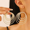 Exaggerated Niche Retro Geometric Metal Winding Earrings For Women With Electroplating Treatment