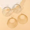 Exaggerated Niche Retro Geometric Metal Winding Earrings For Women With Electroplating Treatment