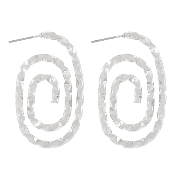 Exaggerated Niche Retro Geometric Metal Winding Earrings For Women With Electroplating Treatment