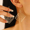 Exaggerated Niche Retro Geometric Metal Winding Earrings For Women With Electroplating Treatment