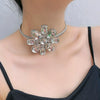 Exaggerated Oversized Alloy And Artificial Crystal Flower Necklace For Women