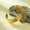 Exaggerated Personality Allmatch Doublelayer Stainless Steel Bracelet With Electroplating Treatment And Geometric Fashion Design