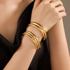 Exaggerated Personality Allmatch Doublelayer Stainless Steel Bracelet With Electroplating Treatment And Geometric Fashion Design