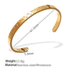 Exaggerated Personality Allmatch Open Bracelet 316L Stainless Steel Inlaid Round Zircon Marine Style Electroplated