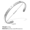 Exaggerated Personality Allmatch Open Bracelet 316L Stainless Steel Inlaid Round Zircon Marine Style Electroplated
