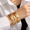 Exaggerated Personality Allmatch Open Bracelet 316L Stainless Steel Inlaid Round Zircon Marine Style Electroplated