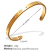 Exaggerated Personality Allmatch Open Bracelet 316L Stainless Steel Inlaid Round Zircon Marine Style Electroplated
