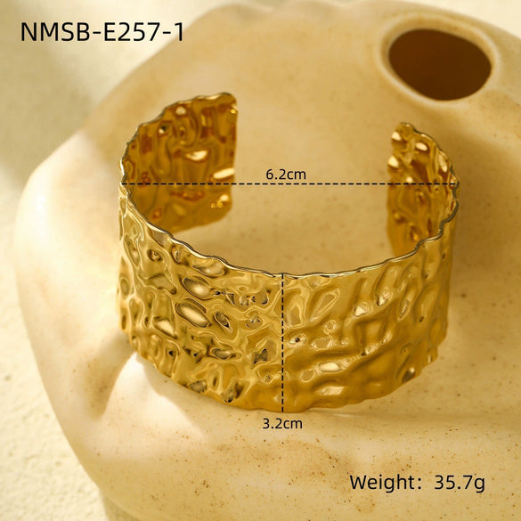 Exaggerated Personality Allmatch Titanium Stainless Steel Bracelet With Fashion Highend Sense Wide Face Design And Electroplating Treatment