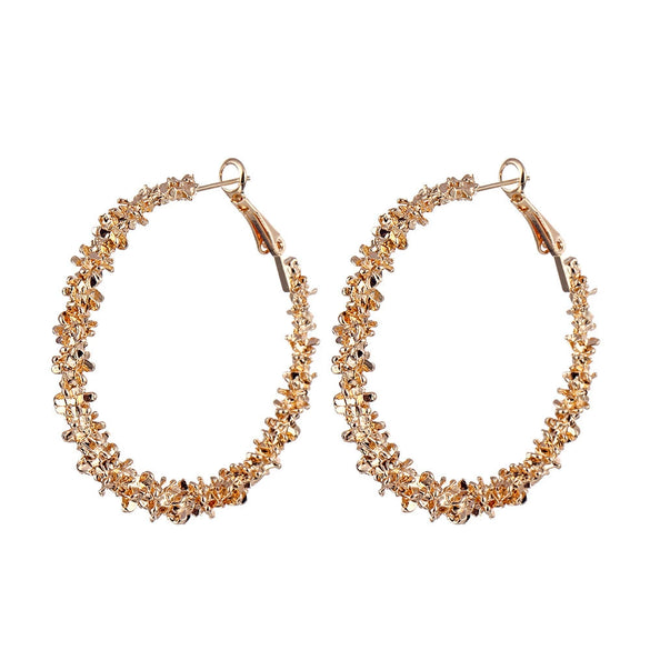 Exaggerated Personality Irregular Thorn Shape Large Circle Crystal Alloy Microinlay Geometric Earrings