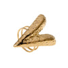 Exaggerated Personality Retro Loveshaped French Goldplated Stainless Steel Ring For Women