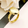 Exaggerated Personality Smooth Oval Stainless Steel Goldplated Ring With Geometric Style