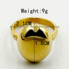 Exaggerated Personality Smooth Oval Stainless Steel Goldplated Ring With Geometric Style