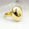 Exaggerated Personality Smooth Oval Stainless Steel Goldplated Ring With Geometric Style