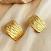 Exaggerated Personality Stainless Steel Geometric Heart Design Sense Electroplated Earrings For Women