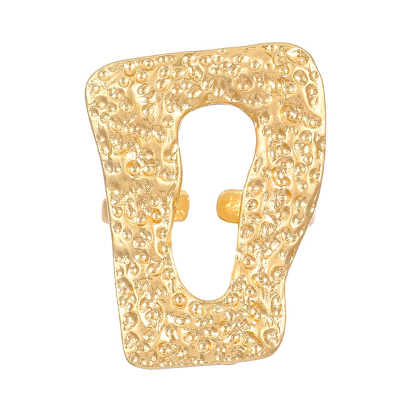 Exaggerated Punk Open Ring Female Retro Geometric Irregular Hollow Alloy Electroplated Ring