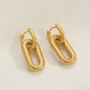 Exaggerated Punk Style Stainless Steel Square Geometric Earrings With Electroplating