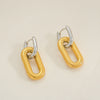 Exaggerated Punk Style Stainless Steel Square Geometric Earrings With Electroplating