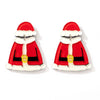 Exaggerated Resin Christmas Tree And Star Stud Earrings With Diamond Look Festival Style Fashion Jewelry