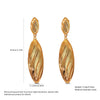 Exaggerated Retro Bohemian Style Stainless Steel Wire Drawing Striped Long Shell Pendant Earrings With Geometric Pattern And Electroplating