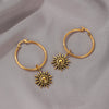 Exaggerated Retro Fashion Sunflower Alloy Earrings For Women With Electroplating Design