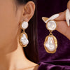 Exaggerated Retro Irregular Pearl Earrings With Gold Plated Finish And Stainless Steel Ear Needles For Women