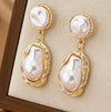 Exaggerated Retro Irregular Pearl Earrings With Gold Plated Finish And Stainless Steel Ear Needles For Women
