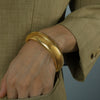 Exaggerated Retro Thread Pattern 316L Stainless Steel Necklace And Bracelet Set With Electroplating Design