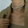Exaggerated Retro Thread Pattern 316L Stainless Steel Necklace And Bracelet Set With Electroplating Design