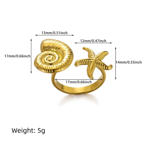 Exaggerated Round Flower Stainless Steel Ring With Electroplating In Ins Style