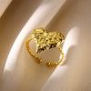 Exaggerated Round Flower Stainless Steel Ring With Electroplating In Ins Style
