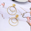 Exaggerated Shell Double Ring Metal Electroplated Women's Earrings