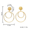 Exaggerated Shell Double Ring Metal Electroplated Women's Earrings