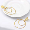 Exaggerated Shell Double Ring Metal Electroplated Women's Earrings