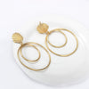 Exaggerated Shell Double Ring Metal Electroplated Women's Earrings