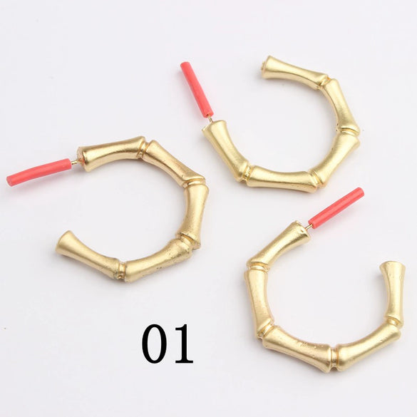 Exaggerated Simple Alloy Geometric Chain Circle Ear Pin Handmade Electroplated Earrings Accessories