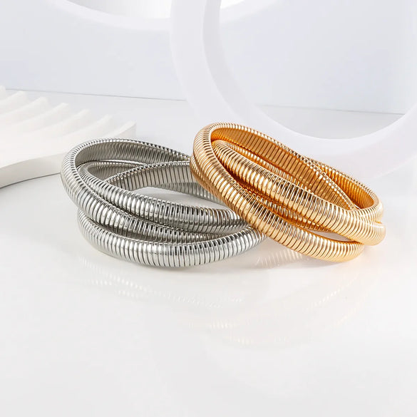 Exaggerated Simple Style Oversized Geometric Solid Color Iron Wholesale Bangle