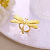 Exaggerated Stainless Steel And Imitation Pearl Geometric Open Ring With Flower Design Electroplated