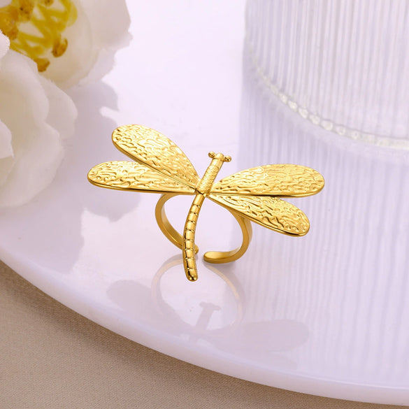 Exaggerated Stainless Steel And Imitation Pearl Geometric Open Ring With Flower Design Electroplated