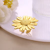 Exaggerated Stainless Steel And Imitation Pearl Geometric Open Ring With Flower Design Electroplated
